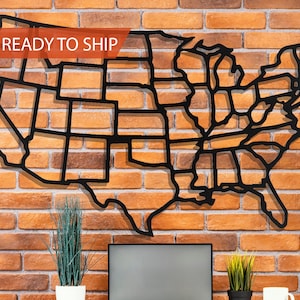 Metal Estados Unidos Mapa, Metal Wall Decor, USA Map Metal Wall Art, Tapices, Metal Art Decor, Metal Artwork, Wall Decor Metal Map USA