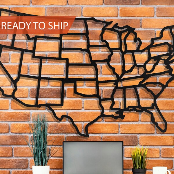 Metal United States Wall Art Etsy