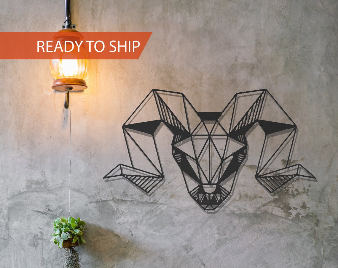 Metal Goat Wall Art, Metal Goat Wall Decor, Geometric Goat Wall Decor, Wall Hangings, Metal Art