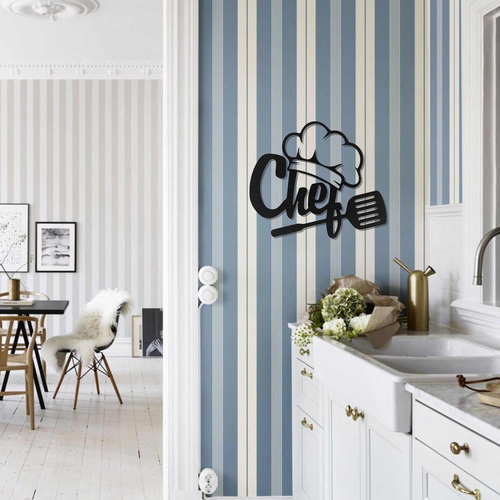 Chef Metal Wall Art, Kitchen Wall Art, Metal Wall Art, Wall Hangings