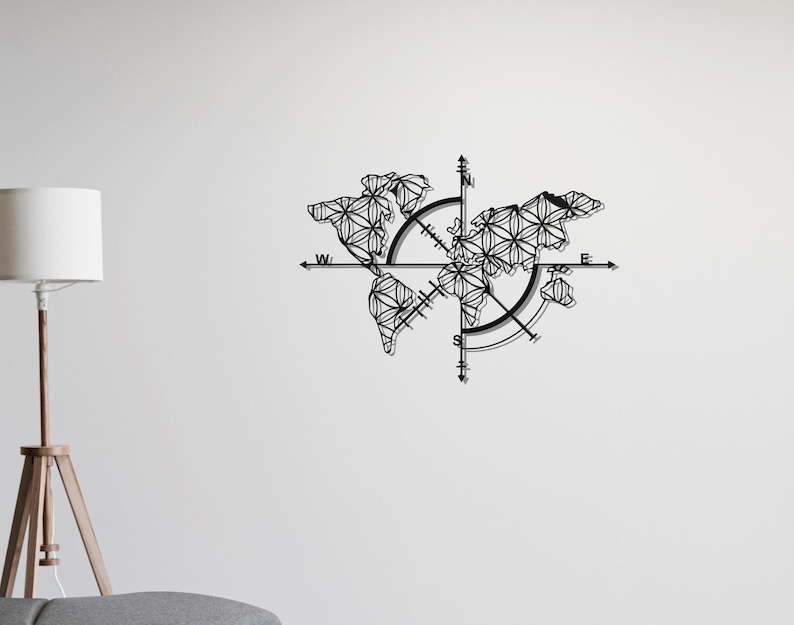 Metal World Map Metal Wall Decoration Metal Wall Art Indoor and Outdoor