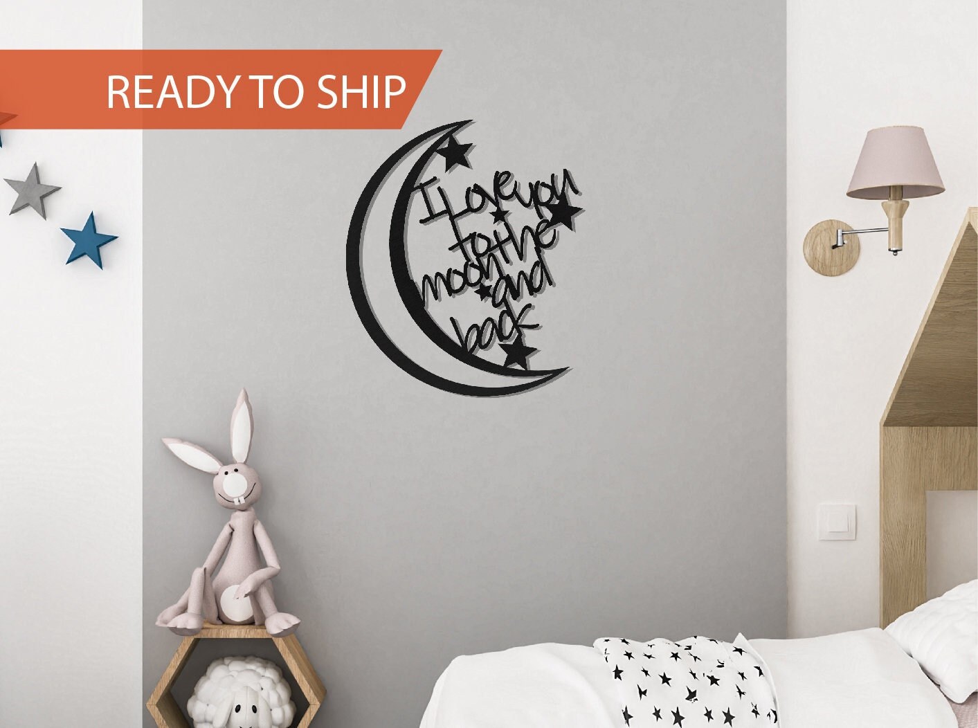 To the Moon and Back Wall Decor, Metal Wall Art, Kids Room Decor, Unique Wall Decor, Bedroom ...