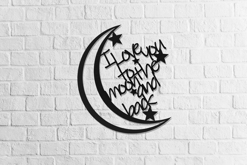 To the Moon and Back Wall Decor, Metal Wall Art, Kids Room Decor, Unique Wall Decor, Bedroom ...