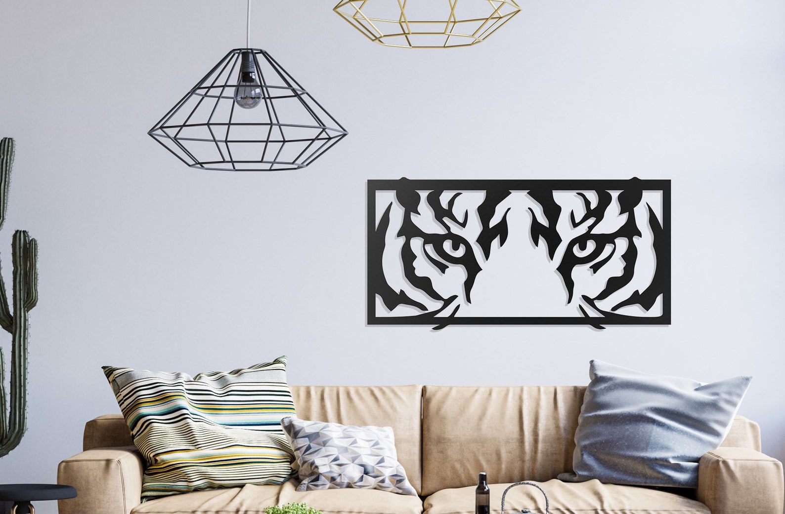 Tiger Metal Wall Art, Wildlife Wall Decoration, Wild Cats Home Decor