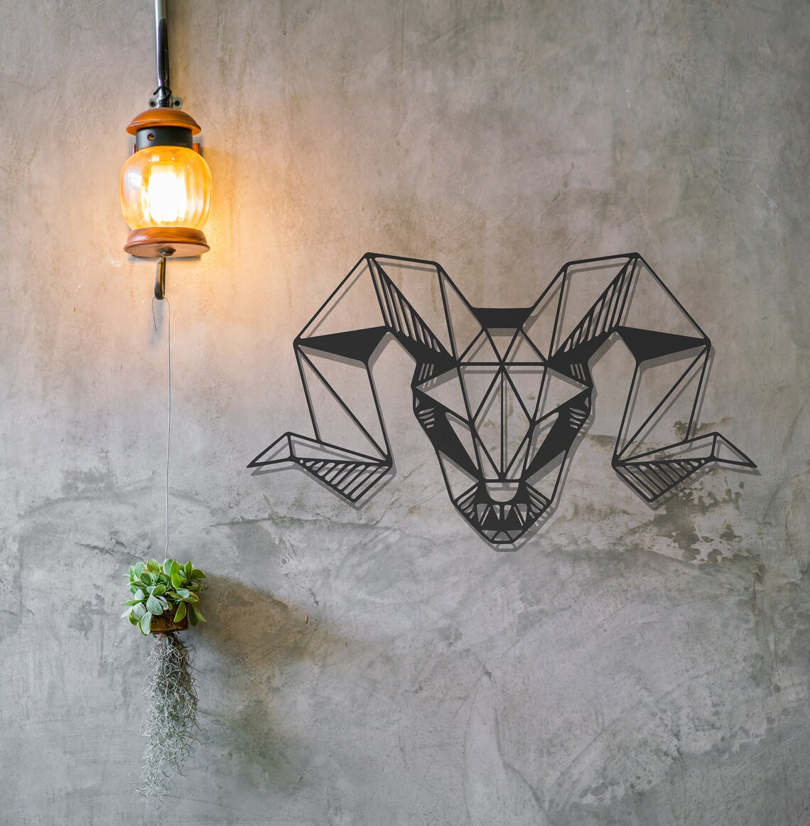 Metal Goat Wall Art Metal Goat Wall Decor Geometric Goat Etsy