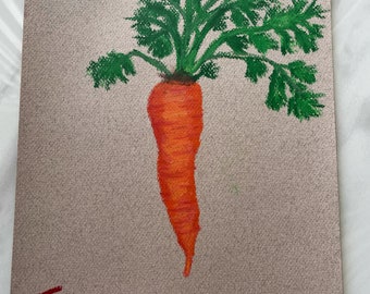 ORIGINAL*** Simplistic Carrot in Oil Pastel 9x12in