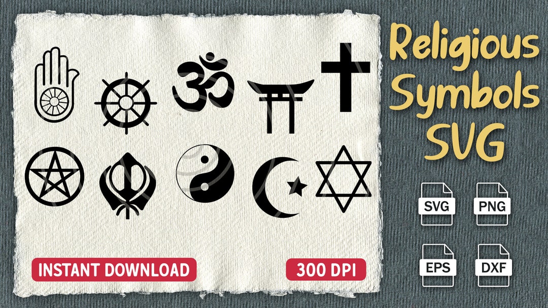 Vector Symbols of 10 Common Religions. Multipurpose Digital Etsy UK