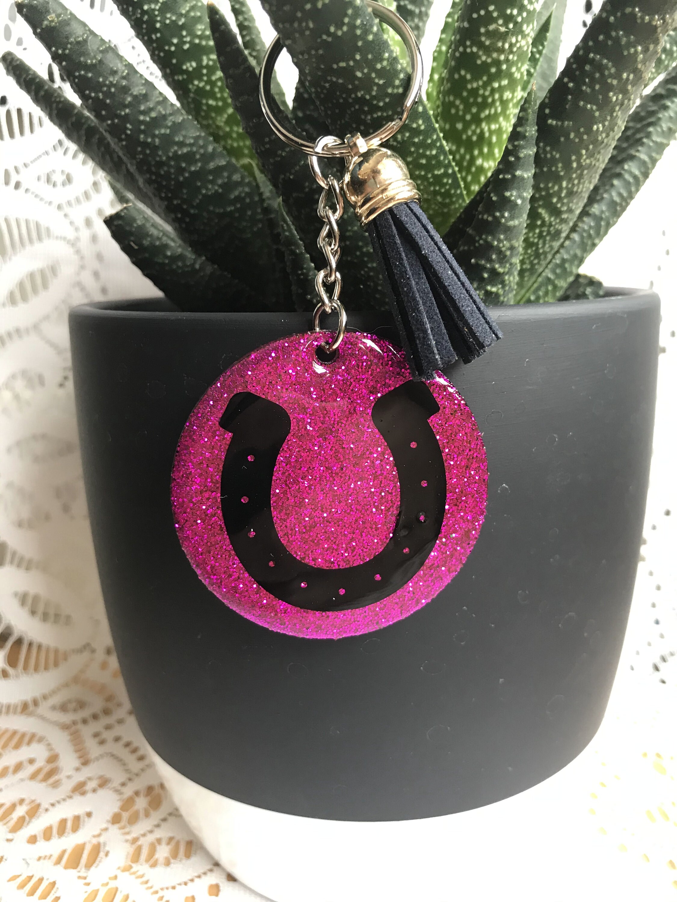 Glitter Horseshoe Keychains Horseshoe Keychains Glitter Etsy