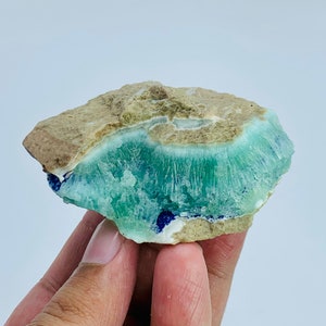 146 Grams Top Attractive Aragonite With Azurite Crystal Specimen Real Crystal Specimen Aragonite Raw Stone Specimen Gemstone Gift For Her