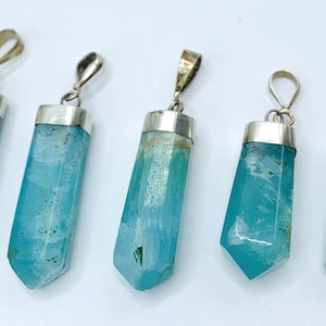 5 Pieces Beautiful Hemimorphites/Smithsonite Pendants Sterling With 925 Silver