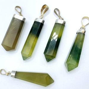 5 Pieces Beautiful Hydro Grassolar  Pendants Sterling With 925 Silver
