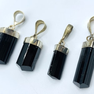 13 Grams Premium Quality Natural  Black Tourmaline Pendants Sterling With 925 Silver