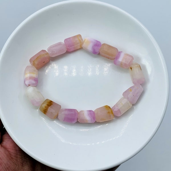 15 Pieces Beautiful Top Quality Pink Aragonite Drilled Beads Bracelet From Afghanistan