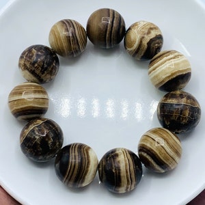 11 Pieces Beautiful Chocolate Calcite Drilled Beads Bracelet