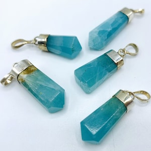 5 Pieces Beautiful Hemimorphites/Smithsonite Pendants Sterling With 925 Silver
