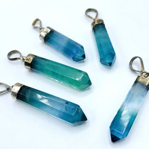 23.04 Grams Fluorite  Pendants Sterling With 925 Silver