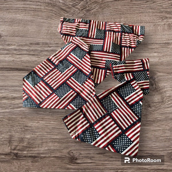 Patriot dog bandana | American flag neckwear | dog bandana over the collar | 4th of July dog bandana | summer dog bandan | slip-on dog