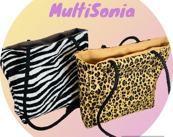 Cheetah Print Tote Bag | Handmade Cotton Purse