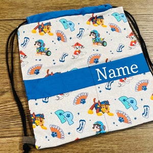 Drawstring backpack for Kids / Drawstring bag / fabric drawstring bag for kids / cloth book bag / personalized gift for kids