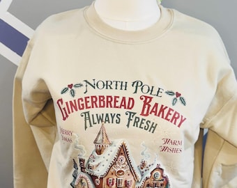 North Pole gingerbread crewneck sweater / Christmas sweater / festive sweater
