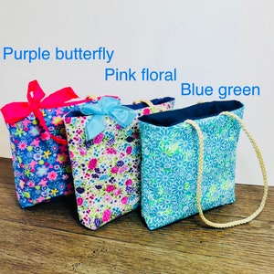 Kids fabric tote bag | Small tote bag | Floral shoulder bag | Kids tote bag for school | kids purse | Teacher book bag | toddler purse