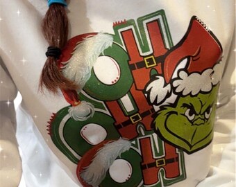 Christmas glitter crewneck sweater for adult / Christmas cozy crewneck / cute glitter Christmas sweater / Ho Ho Ho Christmas sweater