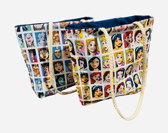 Handmade Princess & Villains Tote Bag | Kids Cotton Shoulder Purse