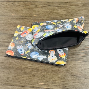 Space zipper pouch | planets pencil pouch |  space print travel pouch | pencil pouch | school supplies bag | school supplies pouch | pouch