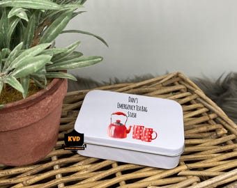 Personalised Tea Bag Storage Tin: Tea Lover Gift