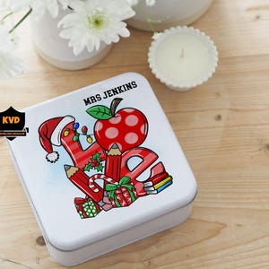 Personalisierte Weihnachtslehrer-Keksdose: Benutzerdefinierte Aufbewahrungsbox