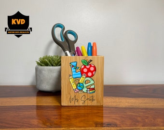 Gepersonaliseerde Fun Teacher Pencil Pot, Gepersonaliseerde Teacher Gift, Gepersonaliseerde TA Gift, Teacher Pen Holder, Gepersonaliseerde Teacher Desk Tidy