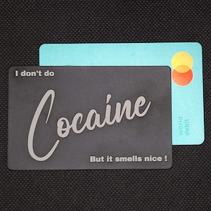Tarjeta de billetera con cocaína novedosa. No consumo cocaína. Regalos divertidos para él, papá, novio, cumpleaños. Insertar regalo del día de San Valentín.