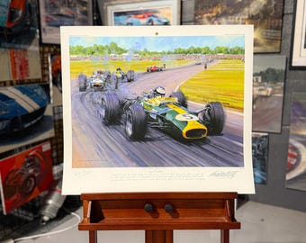 Jim Clark Lotus 1967 Silverstone Grand Prix Art Print - Signed Limited Edition