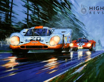 Rain Dancers - Le Mans 1970 – Limited Edition Print by Nicholas Watts