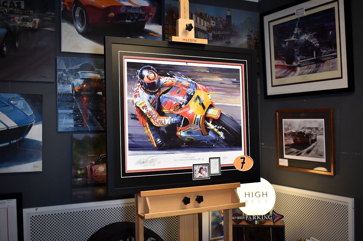 Barry Sheene Signed Art Print – Suzuki RG500 Motorcycle, Nicholas