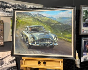 James Bond Aston Martin DB5 'Goldfinger' Acrylic Painting – Framed Automotive Art