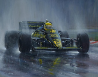 Ayrton Senna Lotus 97T Art Print – F1 Motorsport, Limited Edition