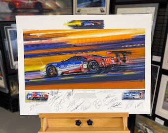 LE MANS 2016 - Victory for Ford GT - Limited Edition Motorsport Art Print by Nicholas Watts