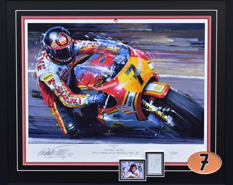 Barry Sheene by Nicholas Watts – featuring an original Barry Sheene autograph!