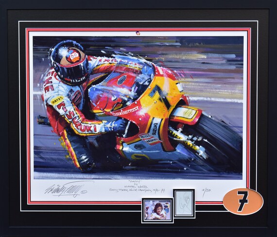 Barry Sheene Signed Art Print – Suzuki RG500 Motorcycle, Nicholas