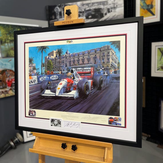 Ayrton Senna Monaco 1993 Framed Art Print – Signed Nicholas Watts