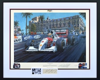 Ayrton Senna Monaco 1993 Framed Art Print – Signed Nicholas Watts F1 Racing