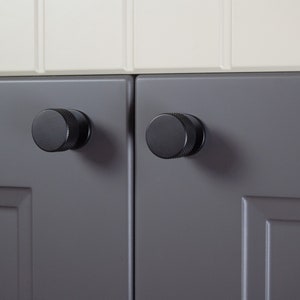 Knurled Brass Premium Solid Handle Knob Black Kitchen Bedroom Handle Knob IKEA Wardrobe Furniture Handles Knobs Commode Sideoboard