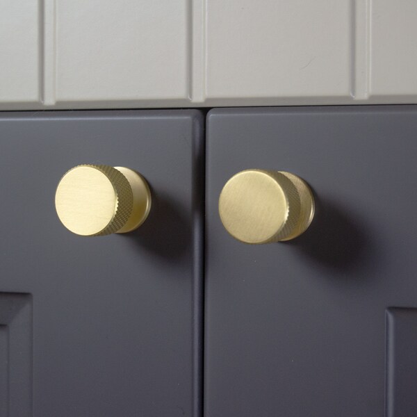 Knurled Brass Knob Etsy