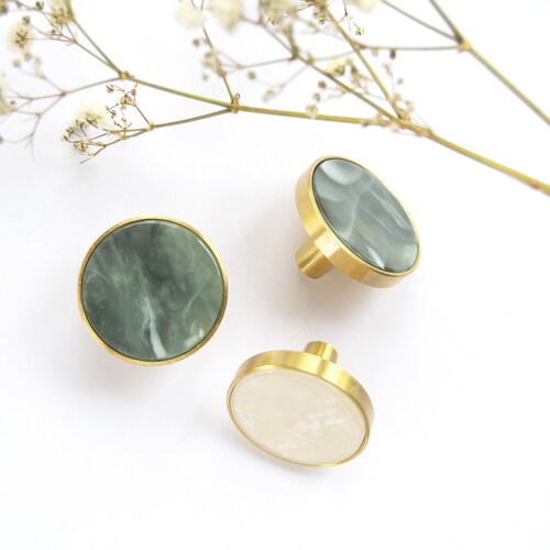 Knob Handles Perlmutt Green White IKEA Modern Wardrobe Knob Etsy UK
