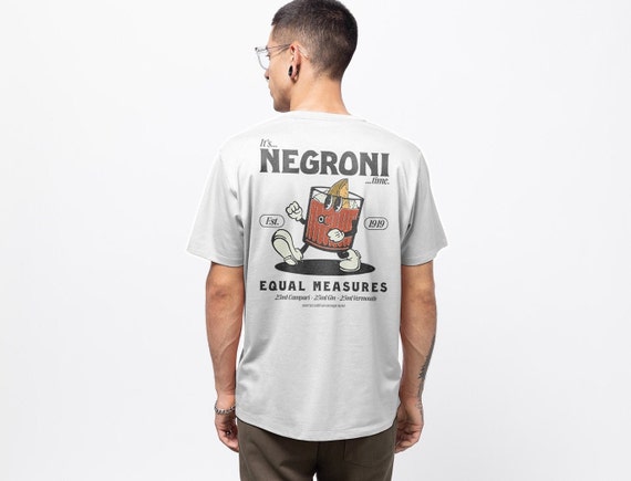 The Original 'it's Negroni Time' T Shirt | Retro Cocktail Graphic