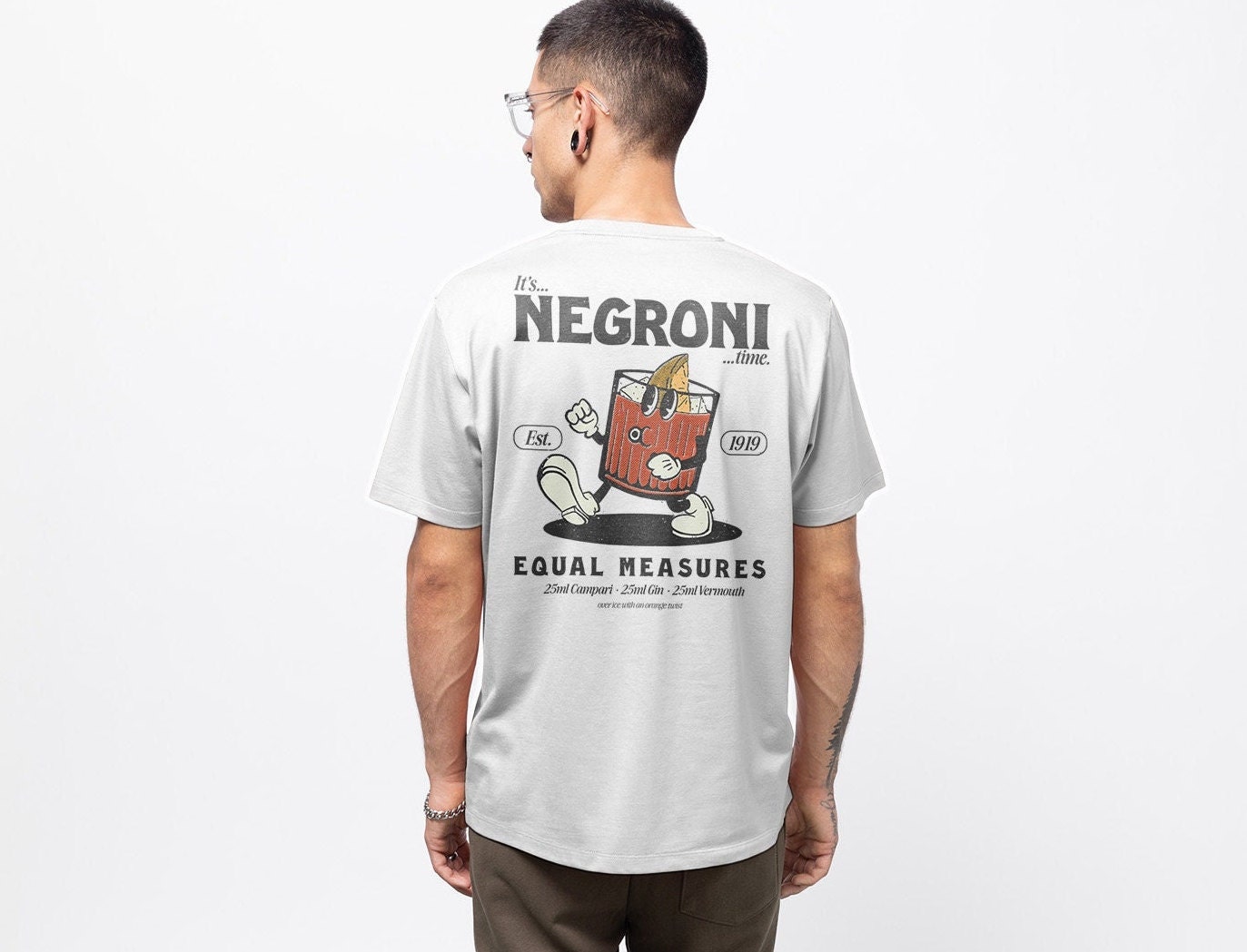 The Original 'it's Negroni Time' T Shirt | Retro Cocktail Graphic