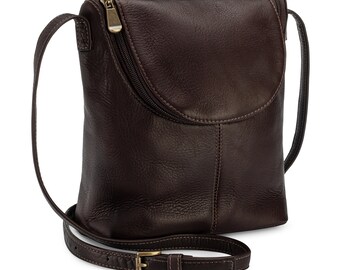 Le Donne Leather Casper U Zip Crossbody Bag, Colombia Leather Shoulder Bag, Handcrafted Travel Bag