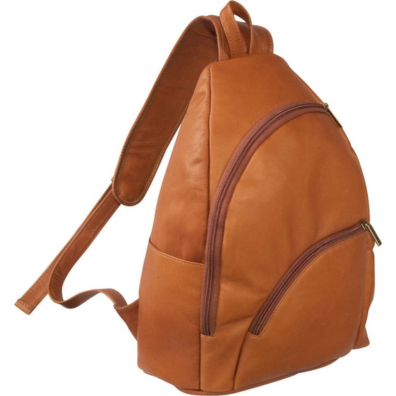 Le Donne Leather Two Zip Unisex Sling Pack Premium Full Grain