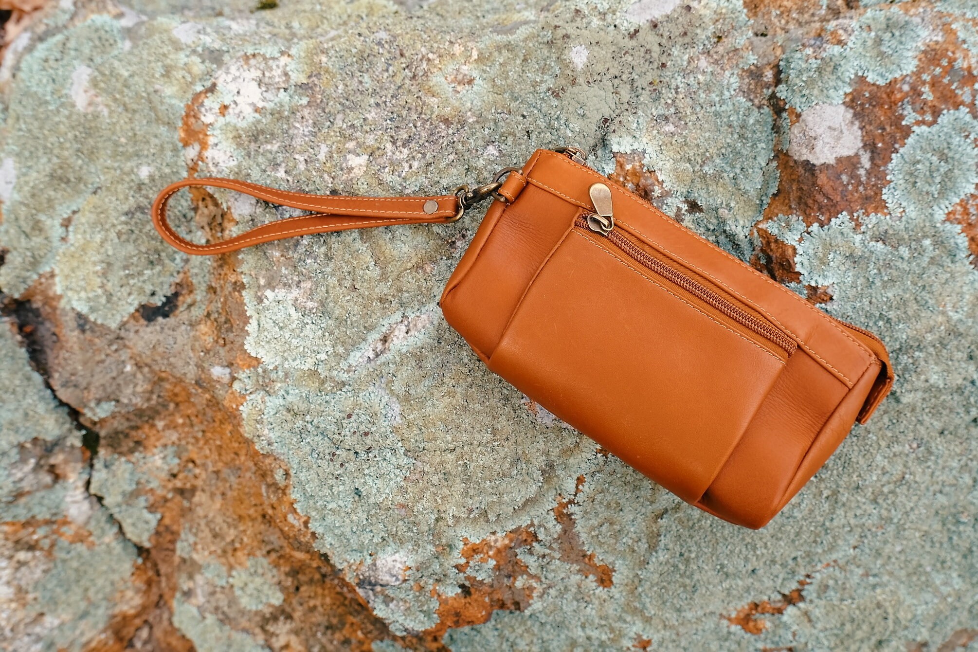 agnès B. Large Leather Pochette Coin Pouch Wristlet